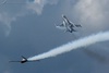F-16 breaks away from the Fouga Magister