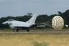 Typhoon deploying chute on landing