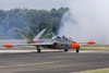 Fouga Magister popping smoke on return