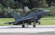 Eurofighter Typhoon 98+03 touching down after its impressive display.