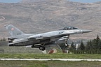 Another one of the Polish F-16C-52 Falcons pictured against the anatolian landscape