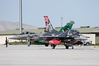 192 Filo F-16D Tiger special with the green 'Monster Tiger' Rafale in the background 
