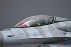 Close up of the 6.ELT pilot wearing Tiger mask and Polish Air Force flag