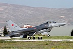 F-16C Block 30 landing at Konya Air Base, the location of the Anatolian Eagle Training Center
