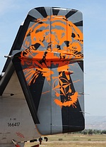 Close-up of the tailart on the E-2C Hawkeye with NTM markings