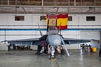 F/A-18A+ Hornet in the Ala 46 maintenance hangar at Gando