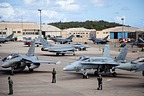 View of the fighters from mainland Europe parked at Gando