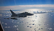 Ala 11 Typhoon receiving fuel from the A400M