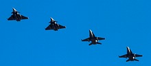 French Air Force Rafales together with Spanish Air Force Hornets