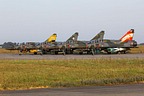 Line-up of Mirage 2000Ds coming from BA133 Nancy