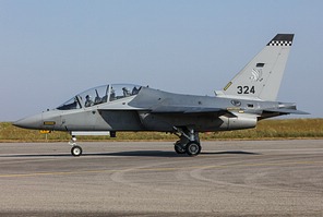 Republic of Singapore Air Force M-346 324 joined the Alpha Jets in the air parade
