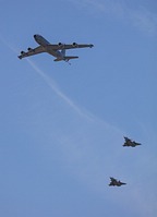 KC-135FR joined by two Rafales. The new A330 MRTT would also join the parade, flying from the Airbus facilities at Getafe, Spain