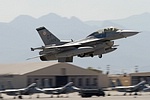 USAF F-16D taking off, note the empty rear seat