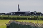 RAF Fairford fence with B-52H Stratofortress in the background