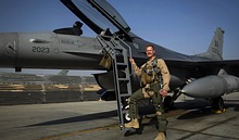 Brig. Gen. Jim Sears conducted his final flight out of Bagram Airfield, Afghanistan, May 22, 2017. Sears, 455th Air Expeditionary Wing commander, is a command pilot with more than 3,200 flying hours, including combat missions over Iraq and Afghanistan. (U.S. Air Force photo by Staff Sgt. Benjamin Gonsier)