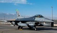 Lt. Col. Vince O’Connor, the commander of the 555th Expeditionary Fighter Squadron, throws up the “Triple Nickel” sign after landing on Bagram Airfield, Afghanistan, May 19, 2017. (U.S. Air Force photo by Staff Sgt. Benjamin Gonsier)