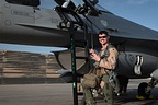 Commander of the 555th Expeditionary Fighter Squadron, Lt. Col. Vince O’Connor surpassed the 2,000-hour mark for flying May 19, 2017. (U.S. Air Force photo)