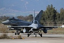 F-16A ADF followed by a Typhoon